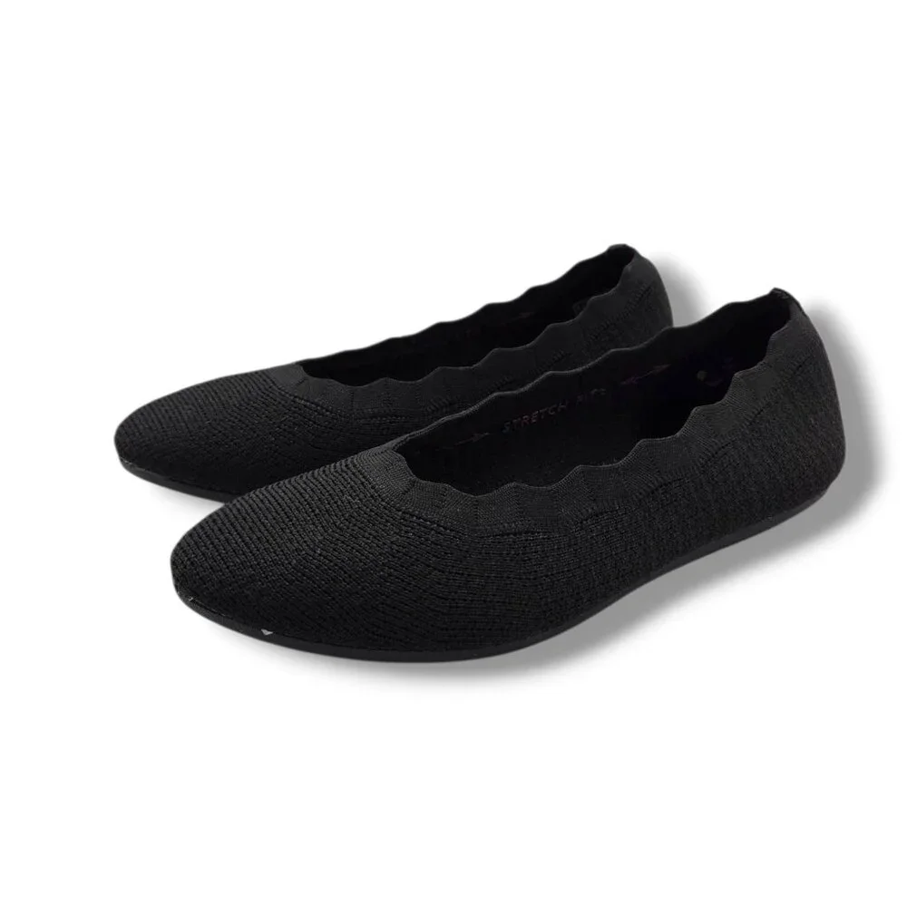 Skechers Cleo‎ 2.0 Love Spell Flats Womens 6 Black Slip On